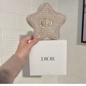 Dior Star-Shaped Gold Woven Pouch